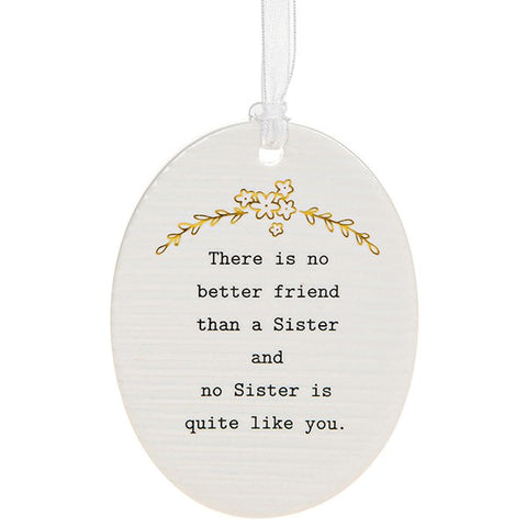 Thoughtful Words Oval Plaque Sister