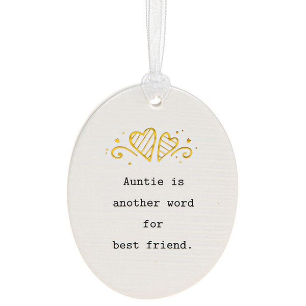 Thoughtful Words Oval Plaque Auntie