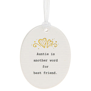 Thoughtful Words Oval Plaque Auntie