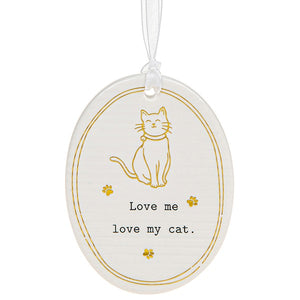 Thoughtful Words Oval Plaque Cat