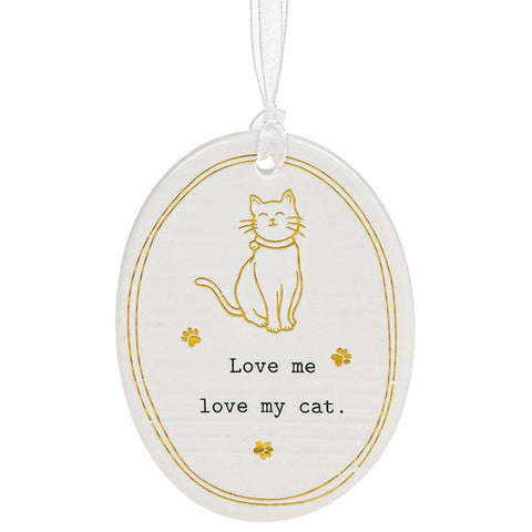 Thoughtful Words Oval Plaque Cat