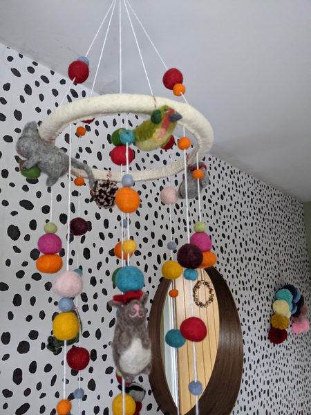 Felted Pom Pom Mobile