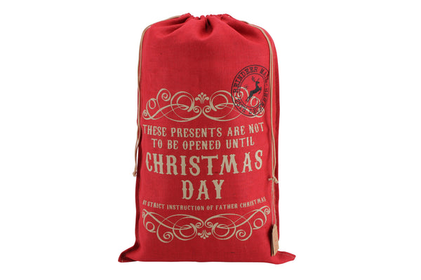 Red Hessian Christmas Gift Sack