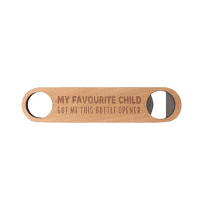 Become Dads official favourite with this beechwood bottle opener with an etched quirky quote and a metal opener.
