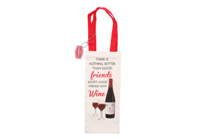 Wine Bottle Bag Canvas - Good Friends