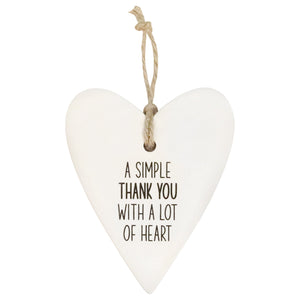 Say thank you in the sweetest way with this ceramic loving heart with this heart felt message.