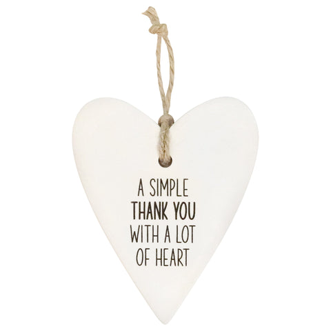 Say thank you in the sweetest way with this ceramic loving heart with this heart felt message.