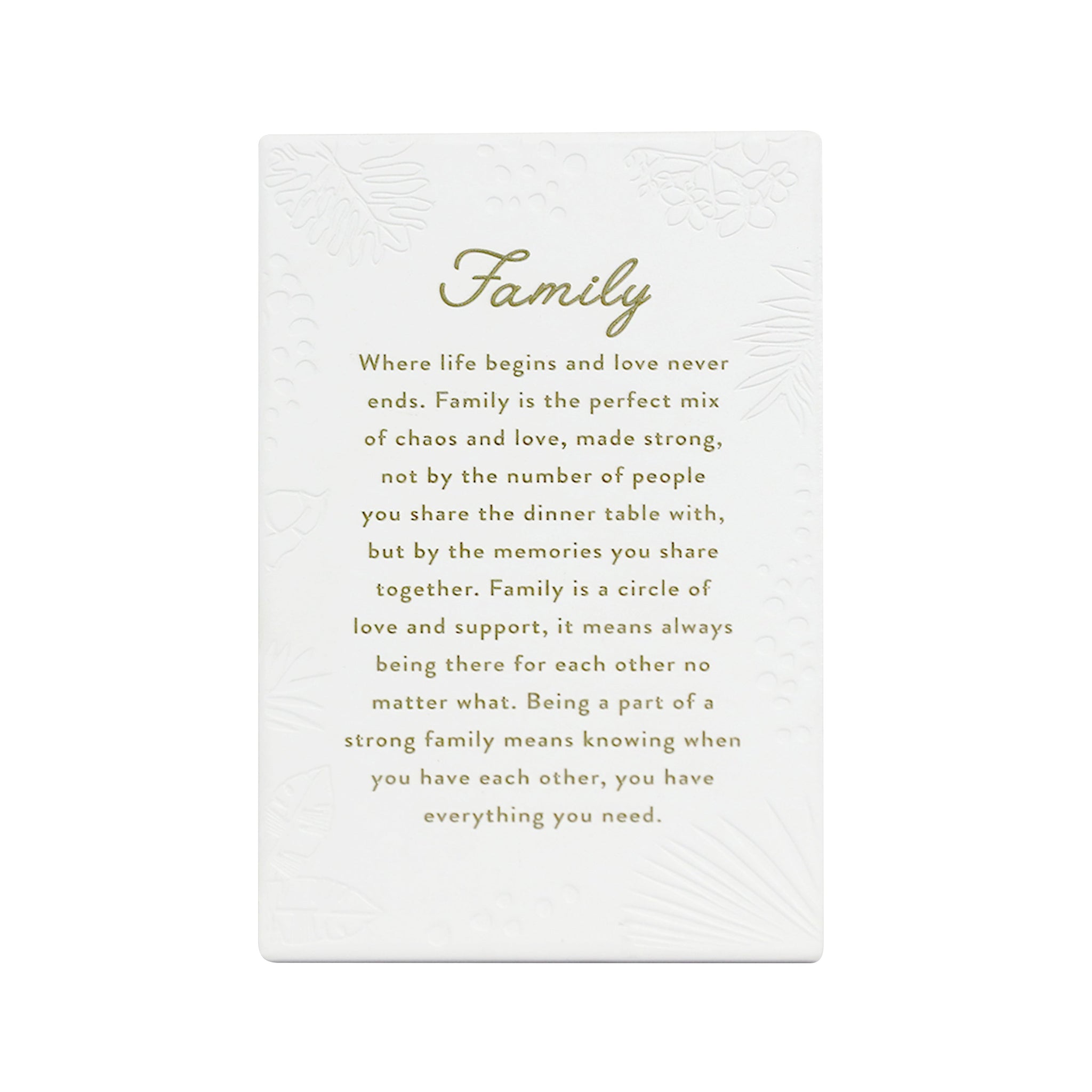 Inspired by their previous best-selling Life Quotes range, Precious Quotes include 12 different verses, with each Quote a meaningful gift idea for someone special. Conveying a custom themed message in a 3D embossed text upon delicate etched floral designs, each Precious Quote also comes with its own custom gift box that features exquisite gold foil detail and personalised ‚“To‚ and ‚“From‚ fields.