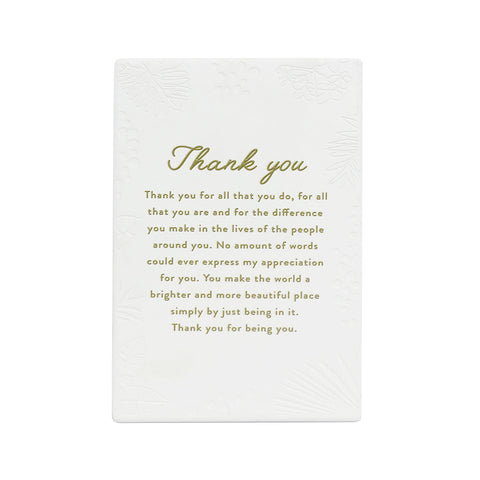 Inspired by their previous best-selling Life Quotes range, Precious Quotes include 12 different verses, with each Quote a meaningful gift idea for someone special. Conveying a custom themed message in a 3D embossed text upon delicate etched floral designs, each Precious Quote also comes with its own custom gift box that features exquisite gold foil detail and personalised ‚“To‚ and ‚“From‚ fields.