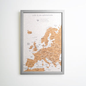 Splosh Travel Map - Europe Small - Grey