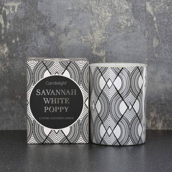 Candlelight Africa Small Wax Filled Pot Candle Savannah White Poppy