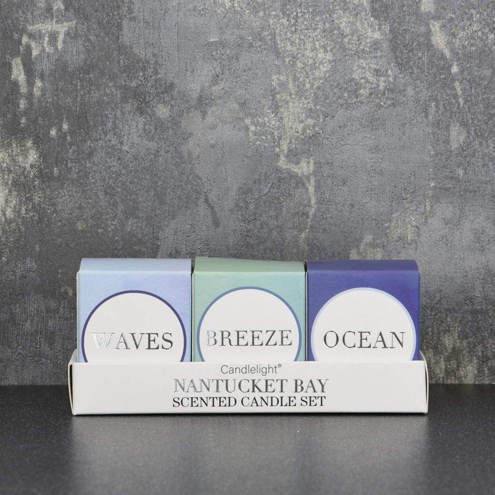 Candlelight Nantucket Bay Set of 3 Mini Votive Candles Sea salt